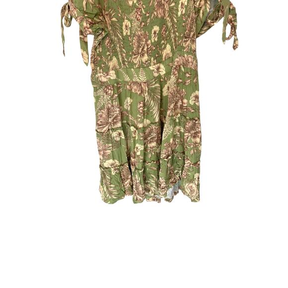 Agua Bendita Target Smocked Tiered Romantic Floral Tile Puff Sleeve Dress Large - Picture 9 of 13